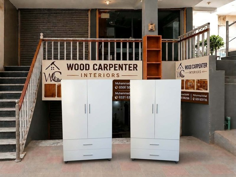 Custom fitted wardrobe on display at Wood Carpenter Interiors showroom