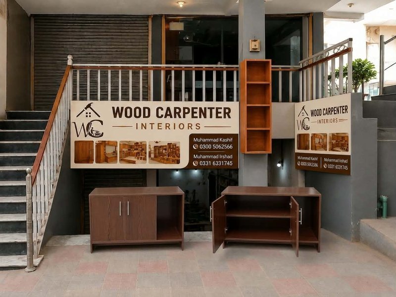 Custom media wall unit and TV console by Wood Carpenter Interiors